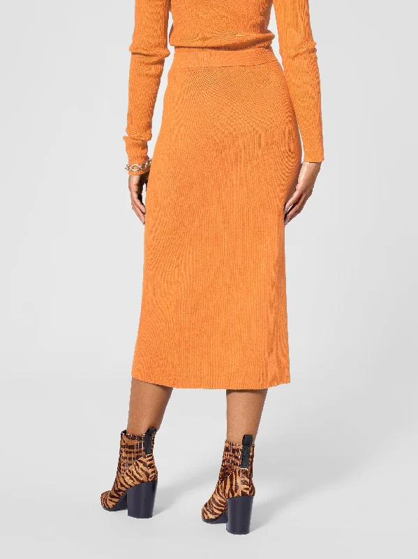 Tall Women's Midi Sweater Skirt Toggled Drawstring Belted