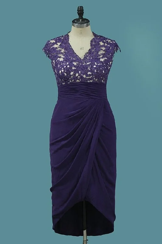 2024 Sheath V Neck Chiffon Mother Of The Bride Dresses With PZ3PXT7G
