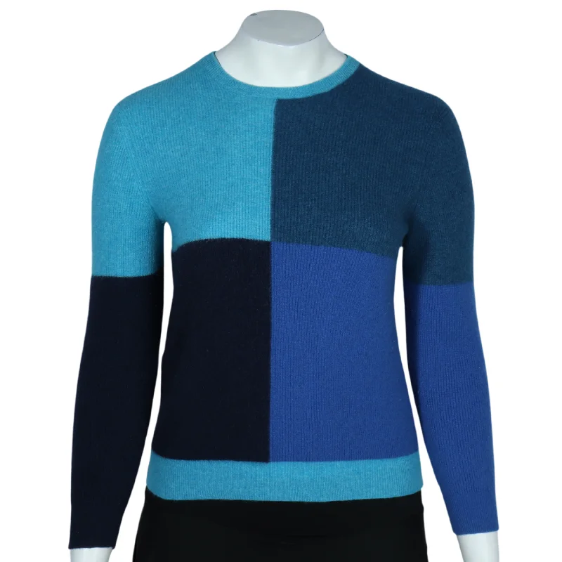 CLUB ROOM - Color block cashmere sweater Elegant Classic Vintage