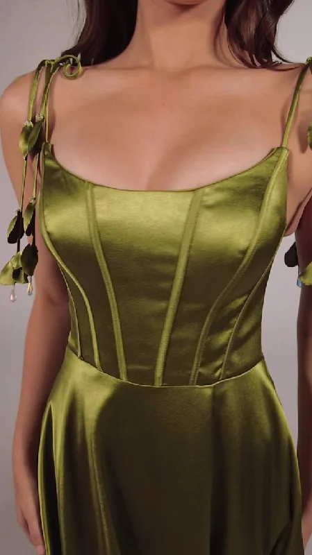 Ellie Wilde Satin Corset Prom Dress EW35215