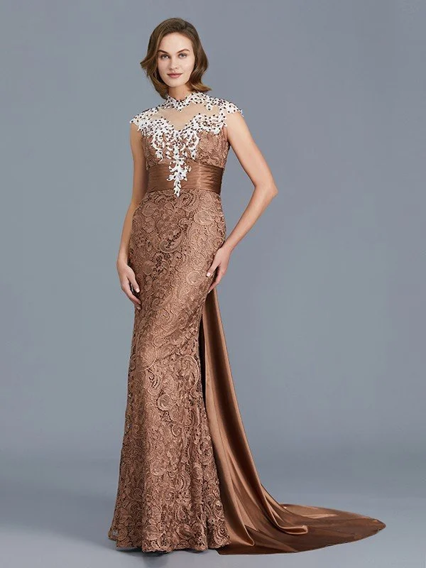 Trumpet/Mermaid Scoop Sleeveless Beading Lace Floor-Length Mother of the Bride Dresses TPP0007333