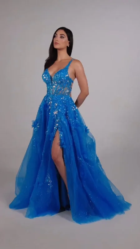 Ellie Wilde A-Line Corset Prom Dress EW35047
