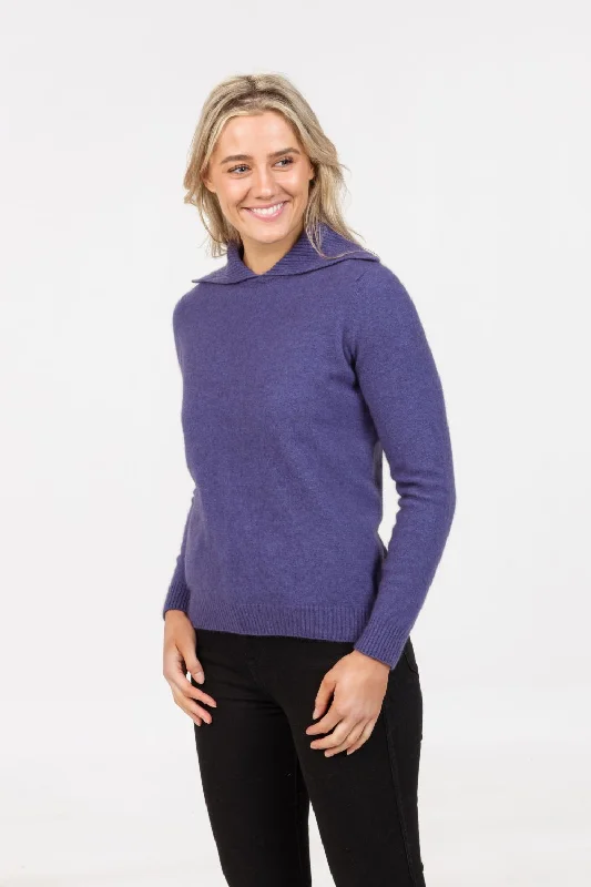 FOLDED COLLAR SWEATER NB891 Terry Blend Velvet Blend Canvas Blend