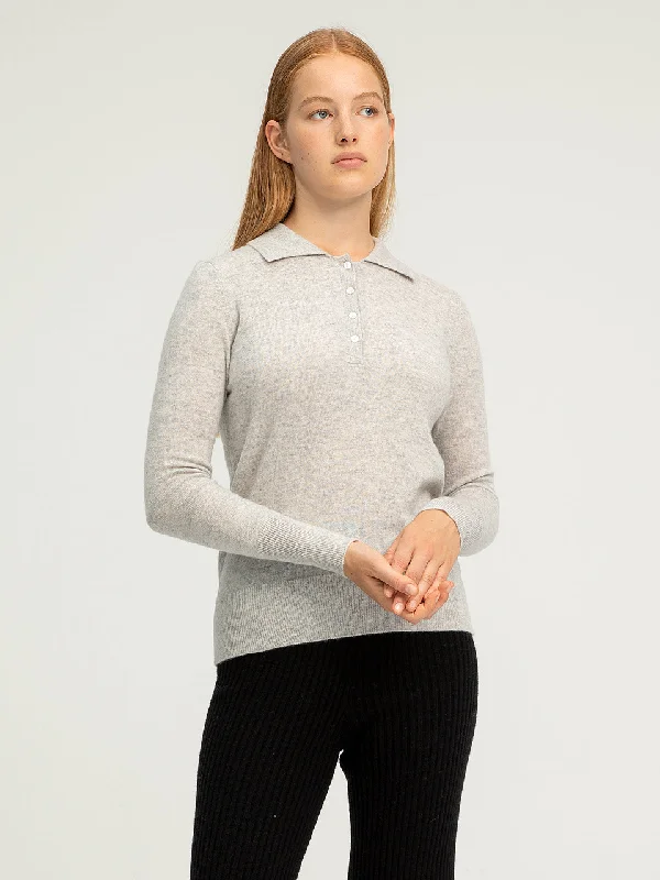Classic Polo Sweater_Grey Neon Metallic Matte