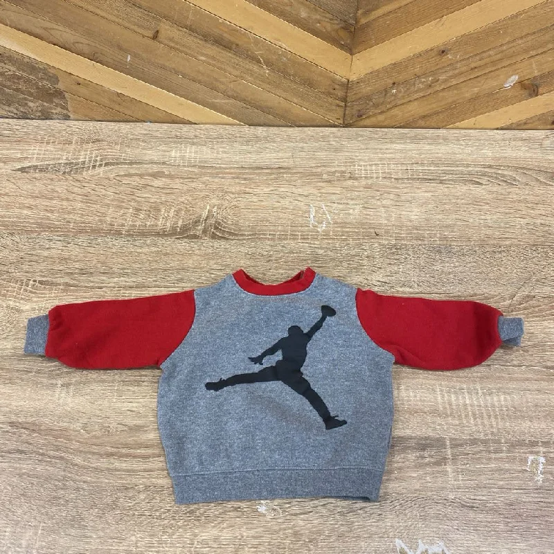Nike - Kids' Air Jordan Sweater : Grey/Red-children-3-5M Mesh Sweater Canvas Denim