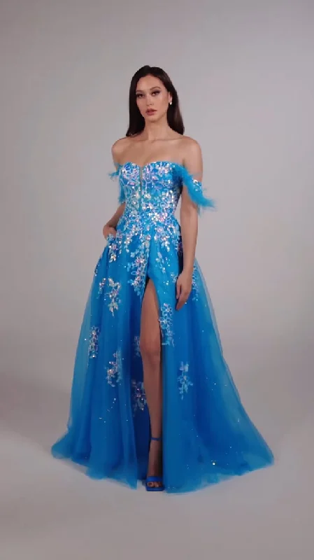 Ellie Wilde Off Shoulder Prom Dress EW35220