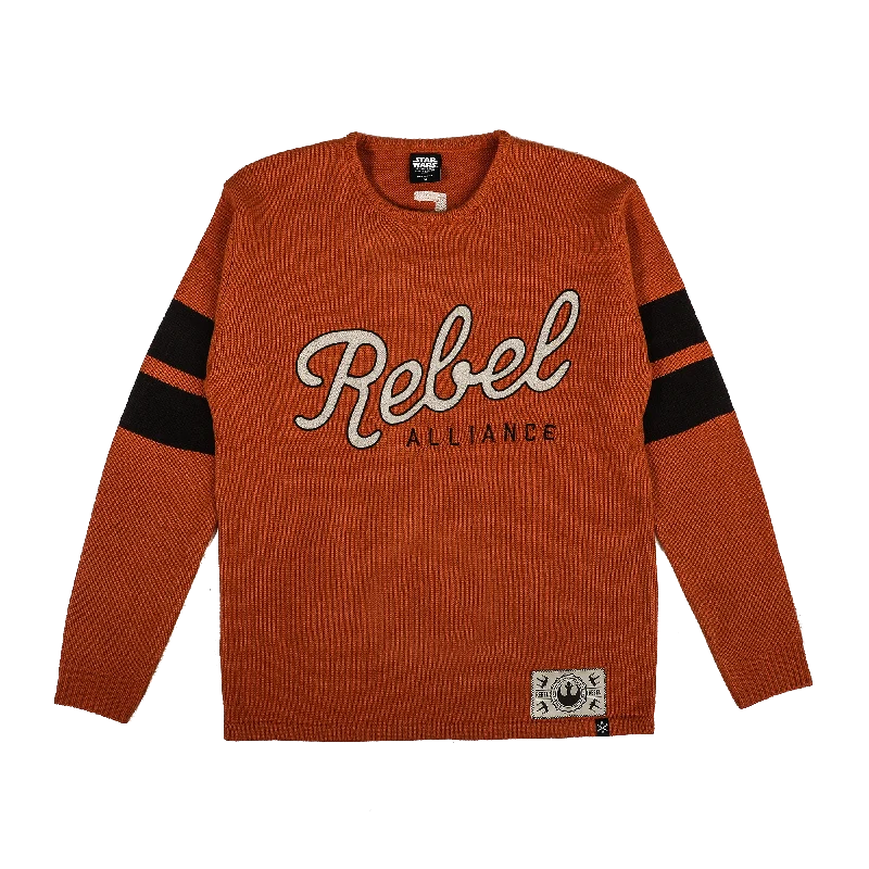 Rebel Alliance Varsity Sweater Print Jacquard Patchwork