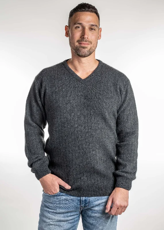 RIBBED V NECK SWEATER TR8006 Sequined Glittery Shiny