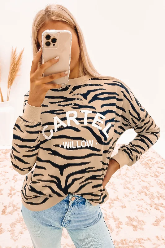 Izzy Sweater Taupe Zebra