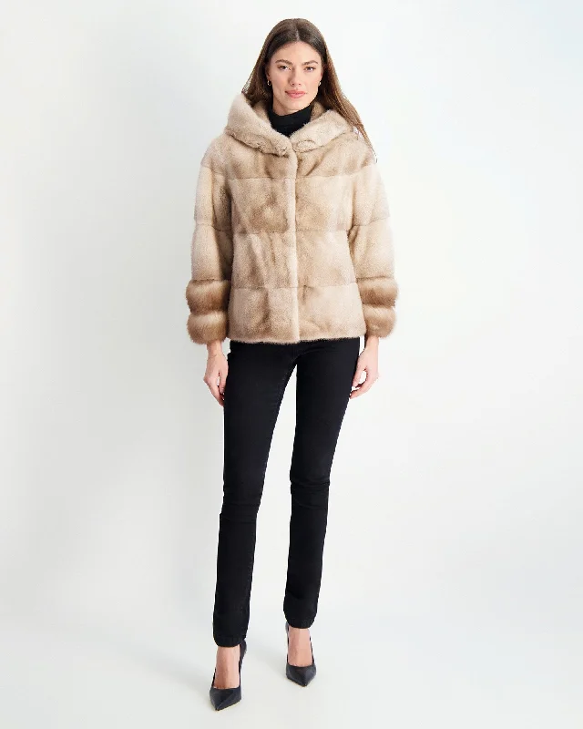 Mink Parka With Stone Marten Cuffs