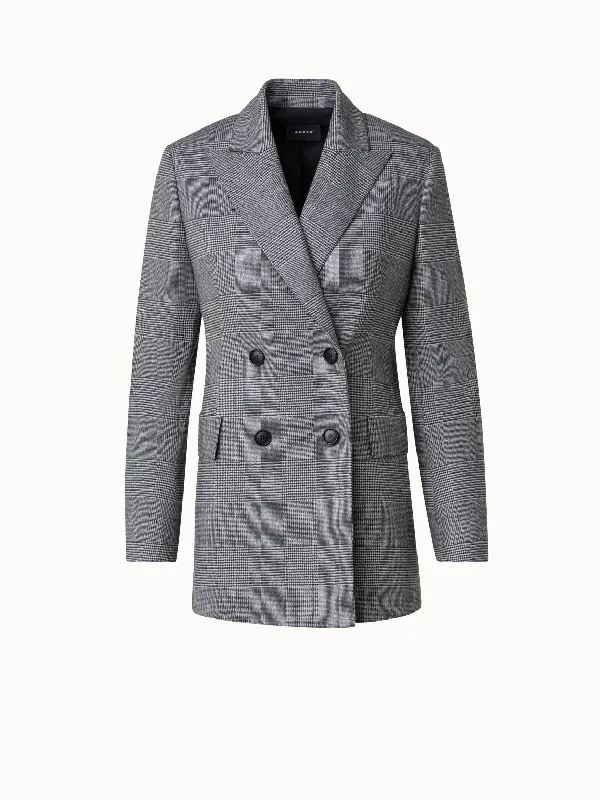 Prince of Wales Checked Jacket in Wool Cashmere