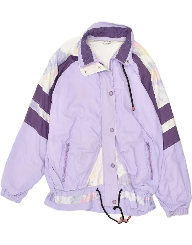 SERGIO TACCHINI Womens Oversized Bomber Jacket US 12 Large Purple