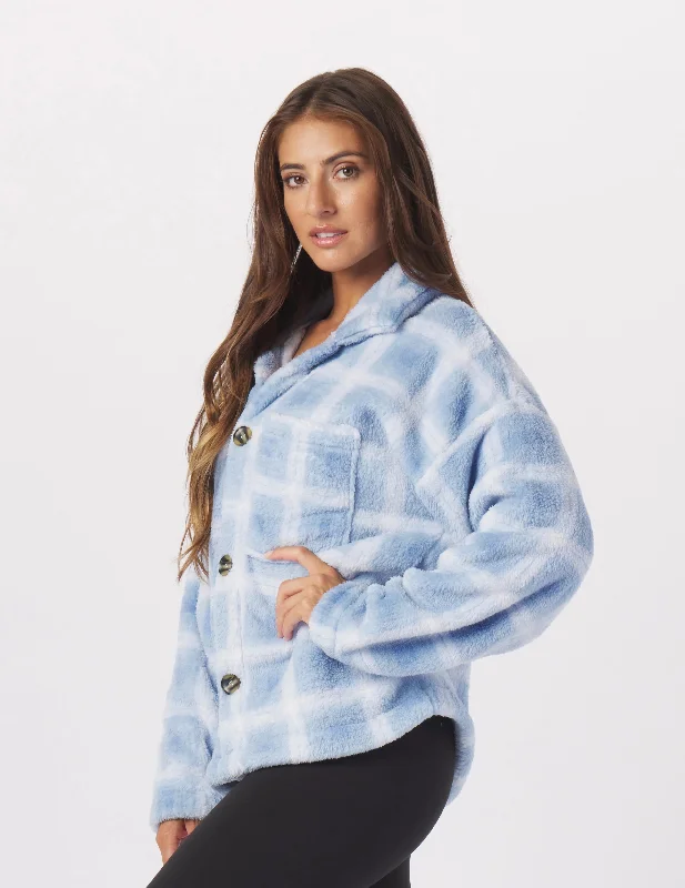 Show-Stopping Shacket: Ice Blue Jackson Plaid