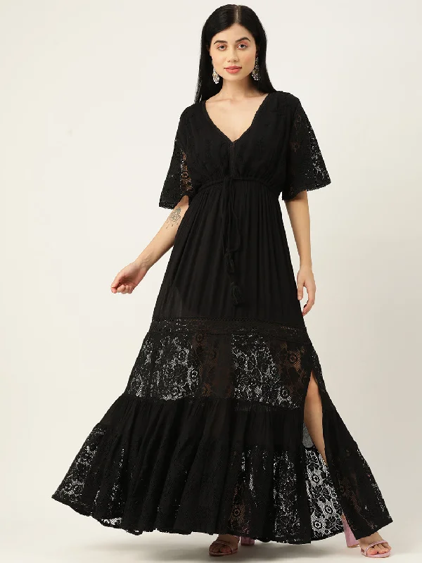 Black Fit & Flare Maxi Dress