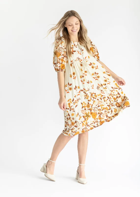 Button Front Floral Midi Dress - FINAL SALE