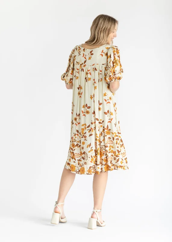 Button Front Floral Midi Dress - FINAL SALE