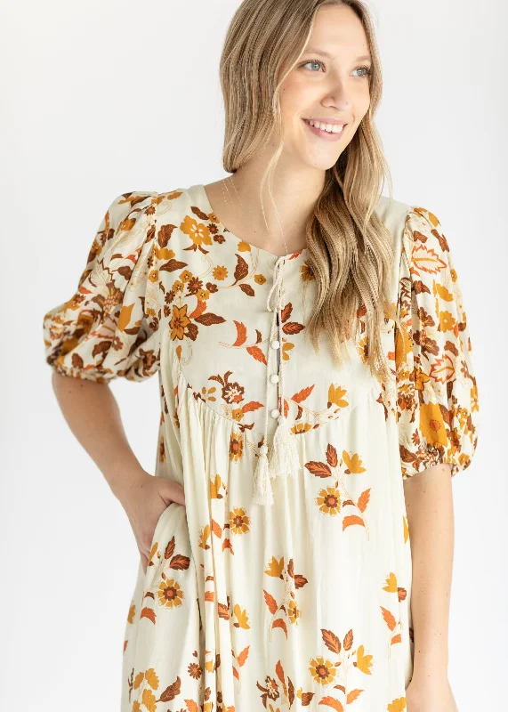 Button Front Floral Midi Dress - FINAL SALE