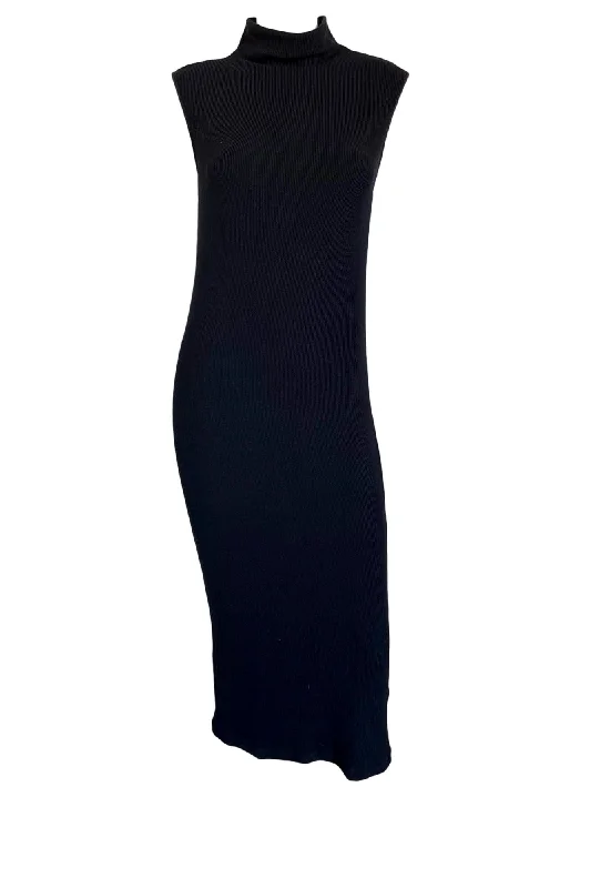 Sleeveless Knit Turtleneck Dress