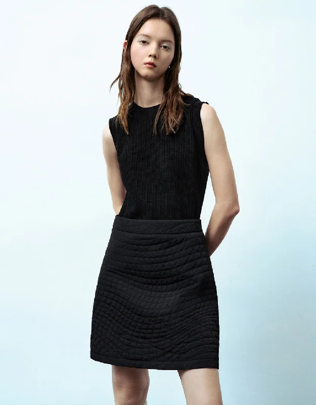 Sleeveless V-Neck Straight Knitted Dress