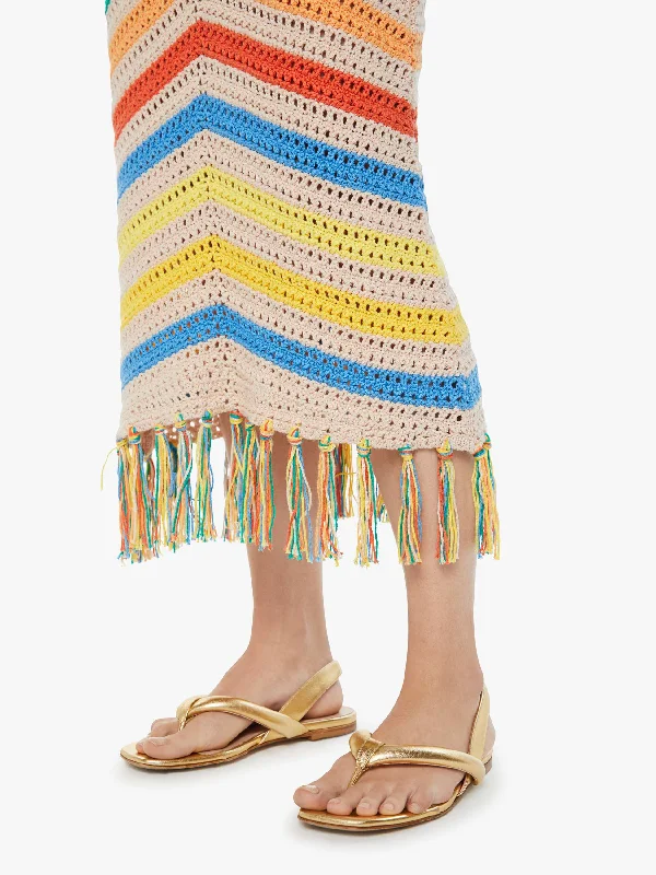 The Fringe Midi Skirt - Candy Stripe