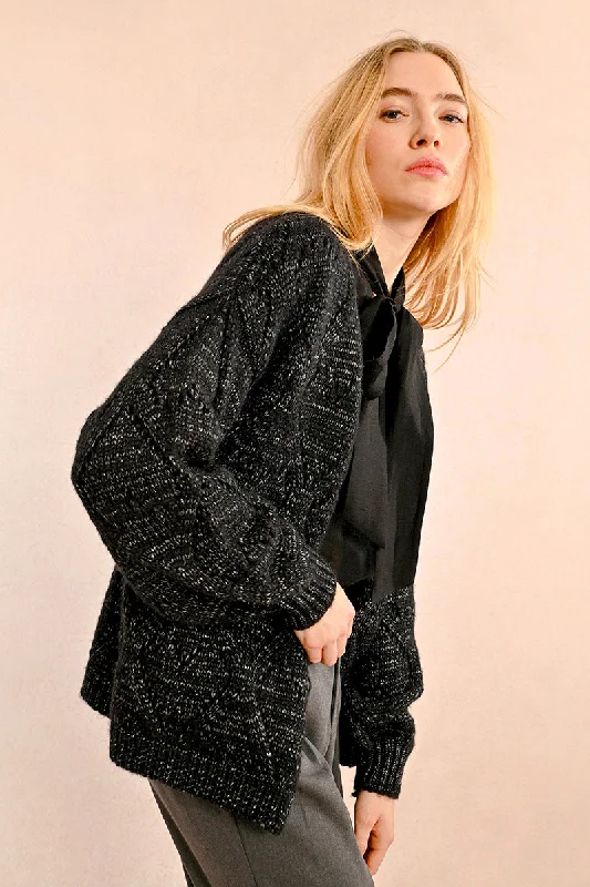 Heart Cardigan - Black