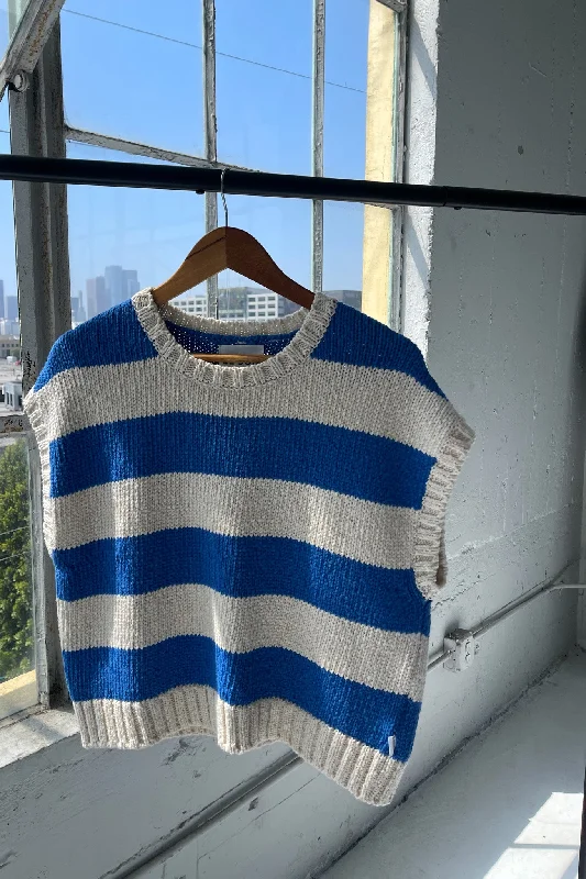 Pierre Cotton Sweater Top - French Blue Stripe