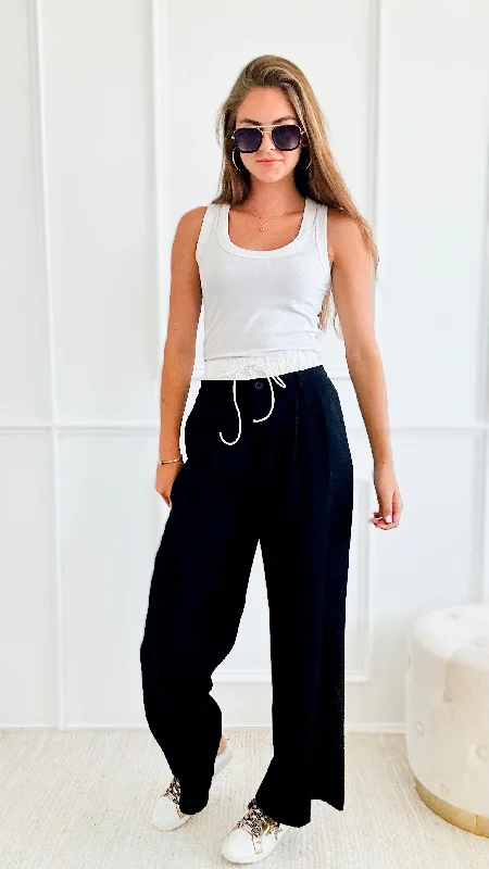 Contrast Waistband Pants