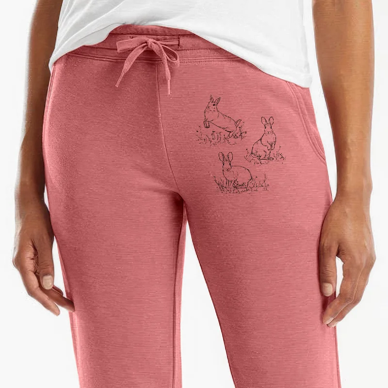 Eastern Cottontail Rabbit Trio - Sylvilagus floridanus - Women's Cali Wave Jogger Sweatpants