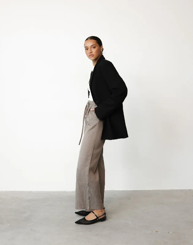 Mason Pants (Taupe Pinstripe)