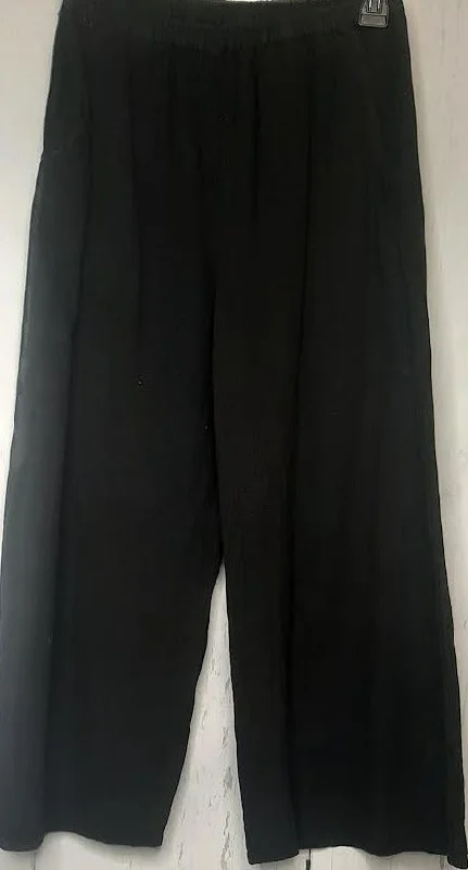 Pants-Black -2 Pocket-Wide Leg Capri-Women's-S-1085