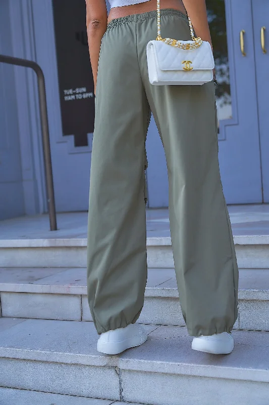 Olive Parachute Pants