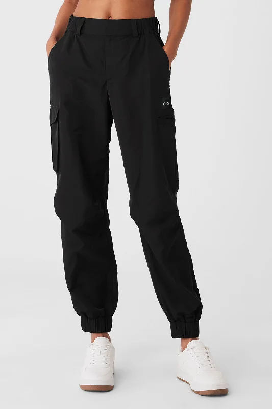 High-Waist Break Line Jogger - Black