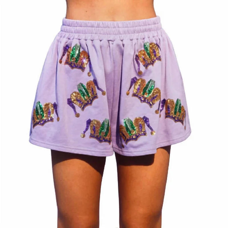 Mardi Gras Crown Shorts In Purple