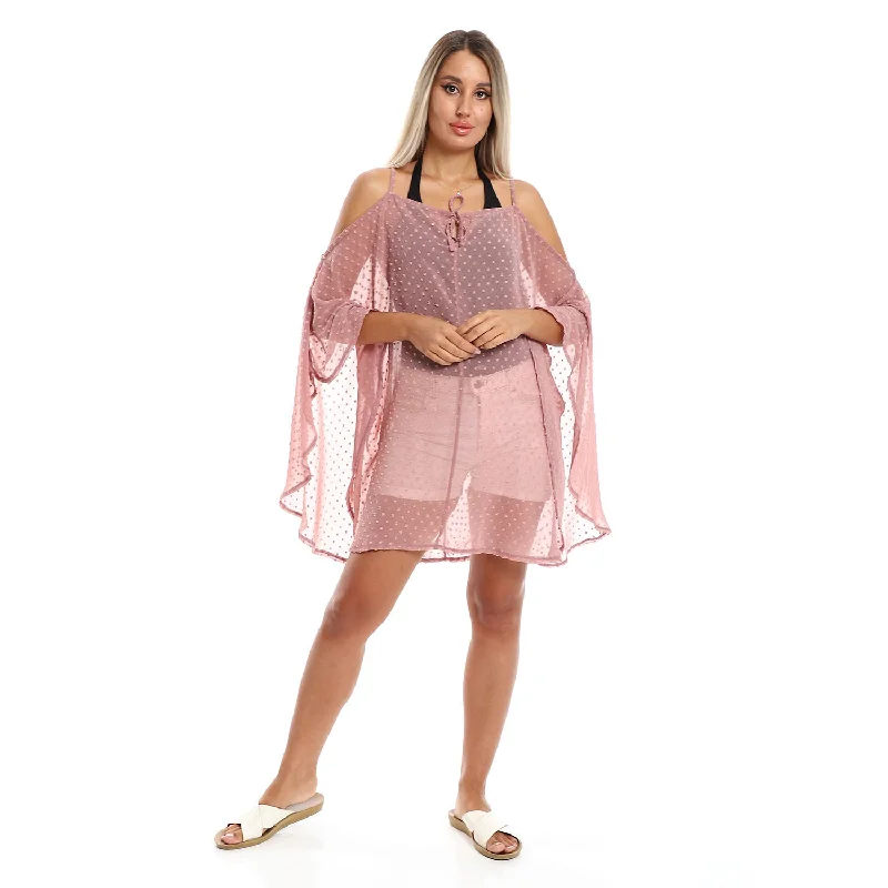 Stitching Pattern Sleeves Cover Up - Kady