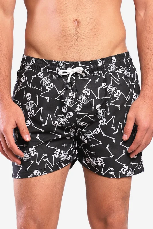 Skeleton Pattern Allover Swimshort (1248) - White Rabbit