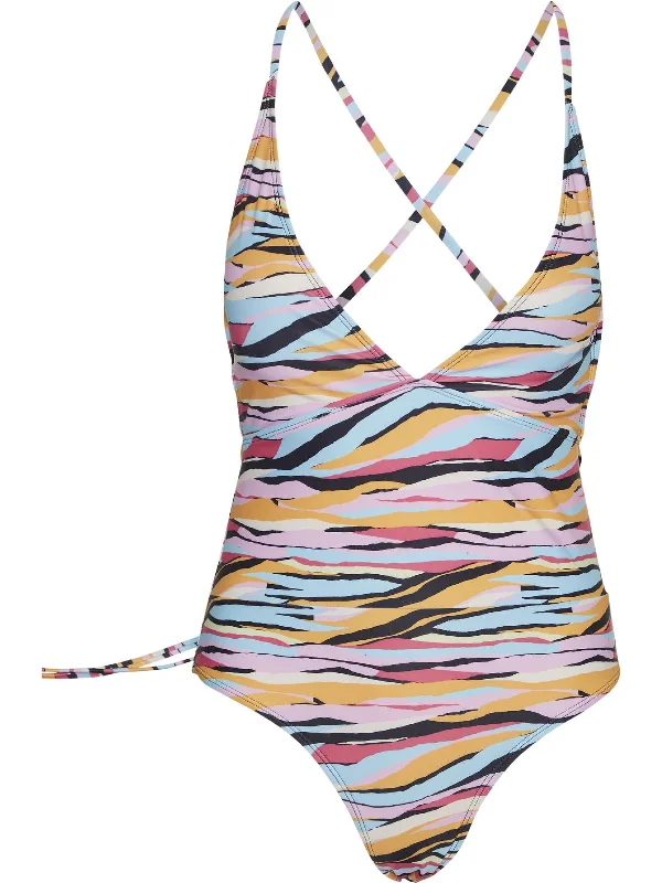 Womens Beachwear Tie Back One-Piece Swimsuit