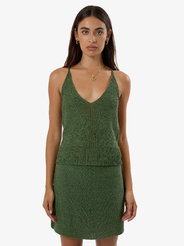 Jagger Knit Tank - Elm Green