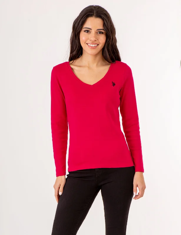 LONG SLEEVE V-NECK T-SHIRT