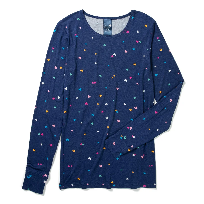 Zoe+Chloe Silky Print Tee - Confetti Hearts Knit