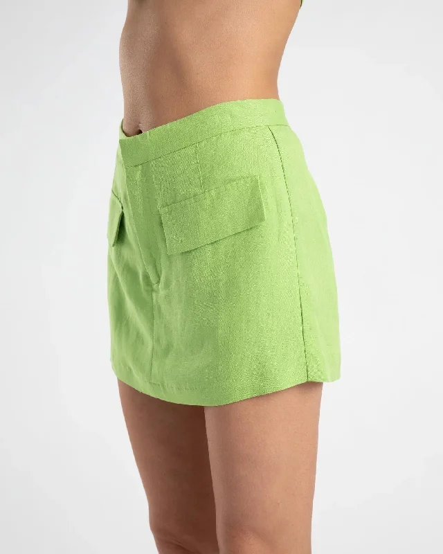 SUMMI SUMMI Womens Linen Skort Apple