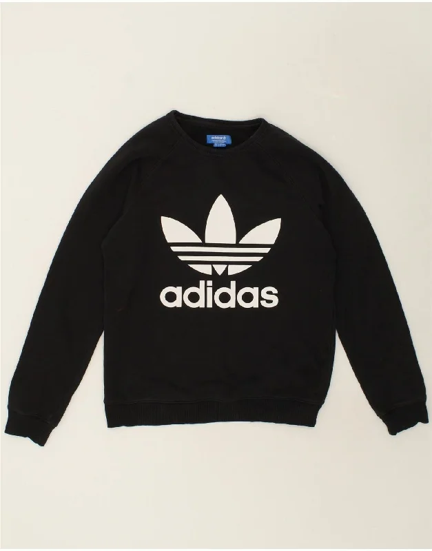 ADIDAS Mens Graphic Sweatshirt Jumper Small Black Cotton