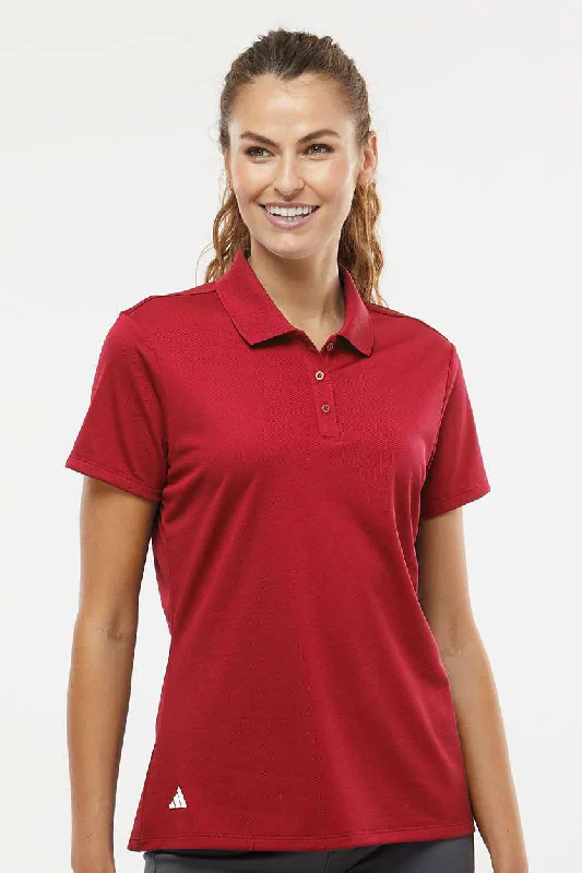 Adidas Womens UV Protection Short Sleeve Polo Shirt - Power Red - NEW