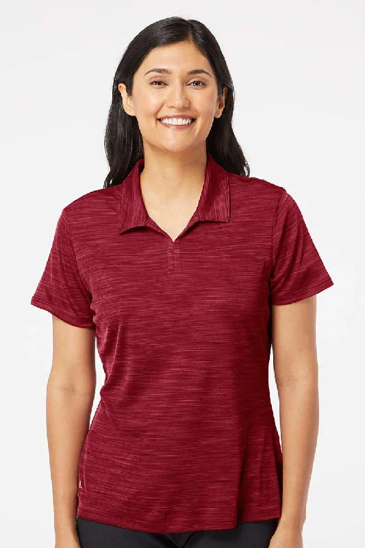 Adidas Womens UPF 50+ Short Sleeve Polo Shirt - Collegiate Burgundy Melange - NEW