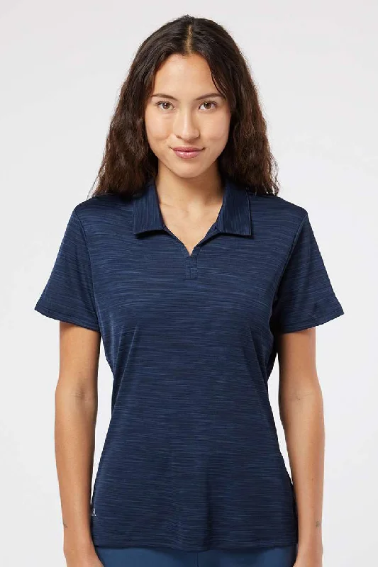 Adidas Womens UPF 50+ Short Sleeve Polo Shirt - Collegiate Navy Blue Melange - NEW