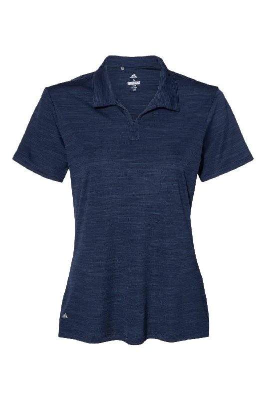 Adidas Womens UPF 50+ Short Sleeve Polo Shirt - Collegiate Navy Blue Melange - NEW