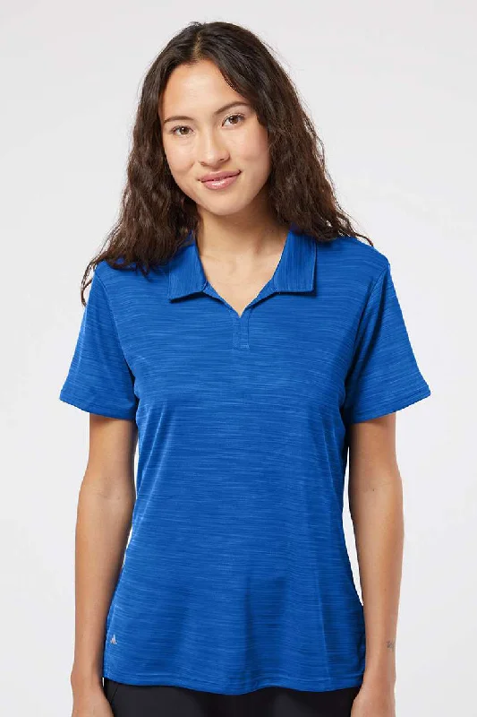 Adidas Womens UPF 50+ Short Sleeve Polo Shirt - Collegiate Royal Blue Melange - NEW