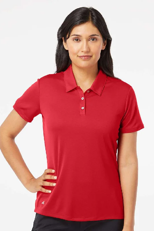 Adidas Womens Performance UPF 50+ Short Sleeve Polo Shirt - Collegiate Red - NEW