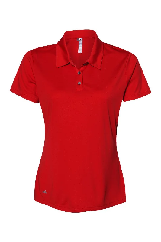 Adidas Womens Performance UPF 50+ Short Sleeve Polo Shirt - Collegiate Red - NEW