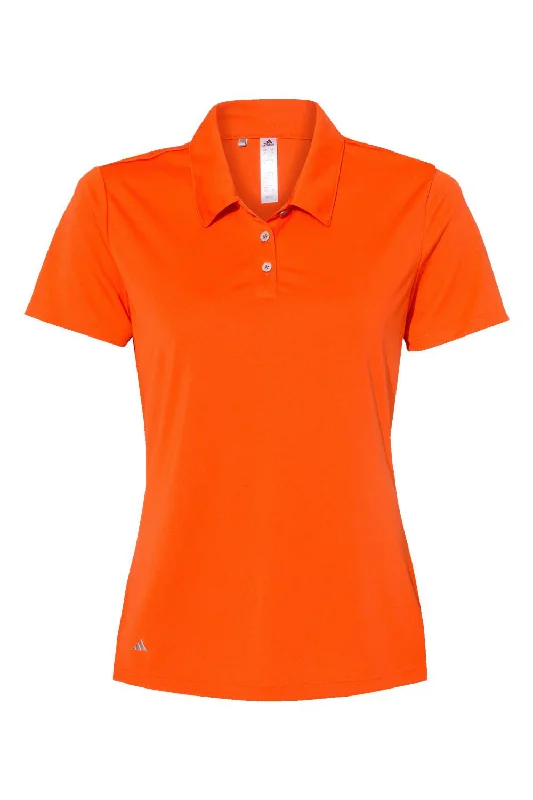 Adidas Womens Performance UPF 50+ Short Sleeve Polo Shirt - Orange - NEW