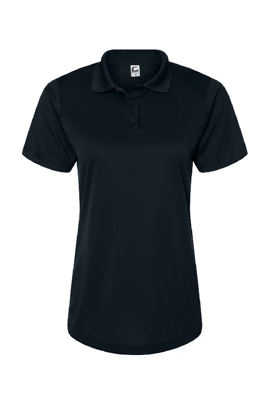 C2 Sport Womens Moisture Wicking Short Sleeve Polo Shirt - Black - NEW